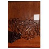 Set of 4 Geometric Wire Decor Pieces with Black Stand