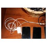 Lot of 3 Used Samsung Smartphones with Assorted Cables and Charger