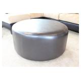 Round Leather Ottoman Coffee Table - 33.5" x 15.5"