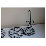 Set of 4 Decorative Black Metal Kitchen Holders