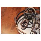 Decorative Centerpiece Tray with Assorted Metal Orbs