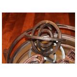 Decorative Centerpiece Tray with Assorted Metal Orbs