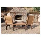 Outdoor Lounge Set with Two Chairs and Center Table - Brown