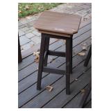 Set of 4 Outdoor Bar Stools - Adjustable Height with Slatted Top