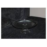 Set of 2 Glass Cake Stands and 1 Decorative Wire Stand