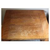 Used Oak Side Table with Slatted Design