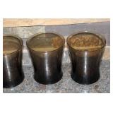 Set of 4 Vintage Black Glass Tumblers