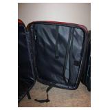 Set of 2 Used Luggage - Red Softside Suitcase and Black Hardside Spinner