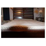 Full Size Wooden Bed Frame with Out Mattress - Elegant Brown Finish