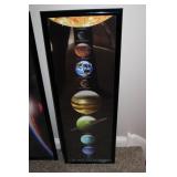 Set of 2 Framed Solar System Posters with Planetary Images