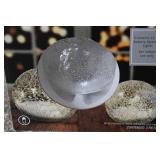 Set of 3 Snow-Filled Glass Spheres with Micro Lights