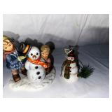 Angel Goebel 1996, Figuring, Santa Figurine, And Crowning Touch Snowman Figurine By Goebel 1999