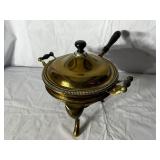 Antique 5 Piece Chafing Dish Measuring 10 Inches In Diameter X 10 Inches Tall