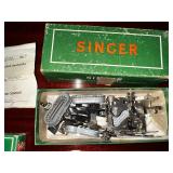 Vintage Singer 301A Sewing Machine With Foot Pedal And Sewing Table Measuring 24 Wide X 17 Inches Deep With Storage Bench In Beautiful Condition