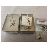 Vintage and Antique Cross Necklaces with Earrings