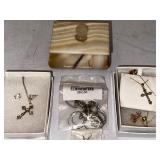 Vintage and Antique Cross Necklaces with Earrings