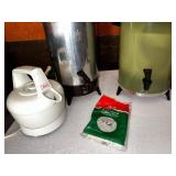 Vintage West Bend Avocado Green Coffee Maker, Percolator Coffee Maker and Electric Teapot