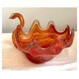 Vintage Mid Century Hand Blown Glass Swan Figurine