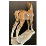 Vintage Wooden and Porcelain Horse Figurines