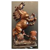 Vintage Wooden and Porcelain Horse Figurines