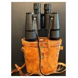 Vintage Binoculars and Leather Case / Binolux Coated Optics No. W7-100580