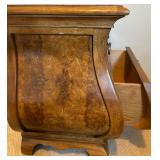 Vintage French Bombe Burl Walnut Chest / Nightstand by American of Martinsville