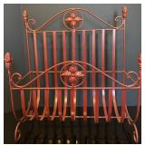 Unique Dark Red Metal Magazine Rack