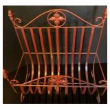 Unique Dark Red Metal Magazine Rack