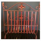 Unique Dark Red Metal Magazine Rack