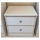 Three Piece White Wood Dresser and Nightstand Set