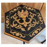 Pair of Black and Gold Decorative Side Tables