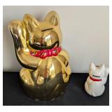 Pair of Ceramic Maneki Cat Banks