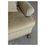 Pair of Upholstered Clawfoot Armchairs