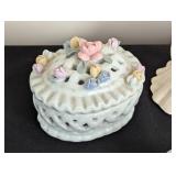 Vintage Porcelain and Crystal Trinket Boxes