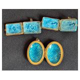 Three Enamel Pendant Lockets