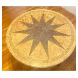 Eggshell Inlay Round Kitchen Table