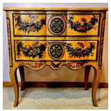 Hand Painted Commode With Butterflies & Flowers