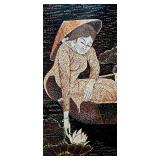 Vietnamese Girl With Lotus Eggshell Inlay Artwork