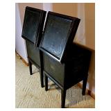 Maitland Smith Hammered Copper Trimmed Lift Top Box Pair