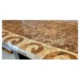 Large Crackled Eggshell Inlay Oval Table