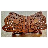 Vintage Hand Carved Wooden Folding Bible/Book Stand