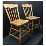 2 SOLID WOOD POSSIBLE ANTIQUE CHAIRS