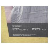 3 Piece Comforter Set-King/ Cal King-Grey/ Raised Ridges