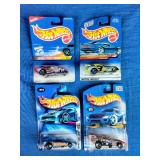 4 New Mattel Hot Wheels Cars: Mega Graphics, Firebird, Mustang, and Others