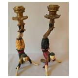 Pair of Chinese Acrobat Candleholders