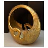 Mid Century Art Deco Brass Swan Planter