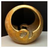 Mid Century Art Deco Brass Swan Planter