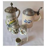 Fun Selection of Hinged Lid Steins & More