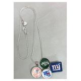 New York Sports Team Snap Necklace with Sterling Silver Chain