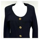 Elegant St. John Evening by Marie Gray Button Up Knit Top